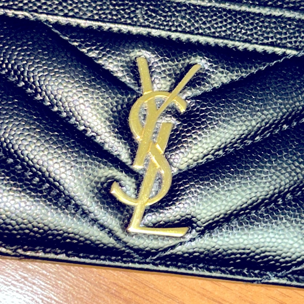 Authentic YSL Monogram Card Case in Grained Leather - Picture 2 of 12